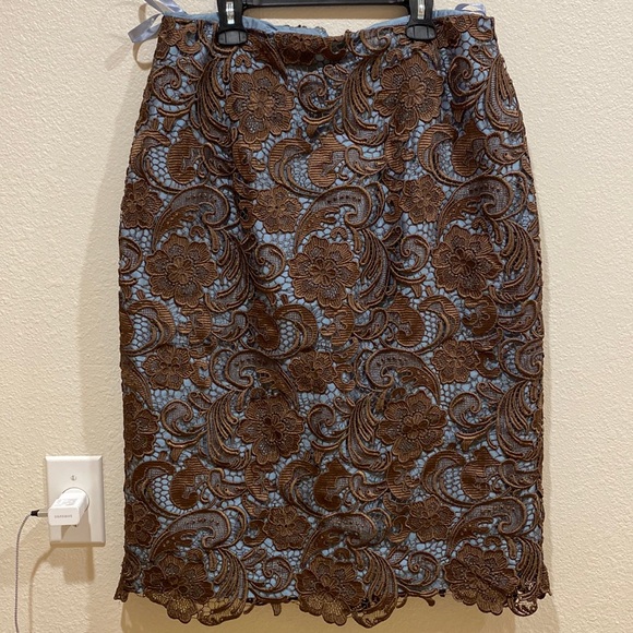 Sarah Danielle Evenings Formal Brown Lace Skirt woman’s size 12 - Picture 1 of 7